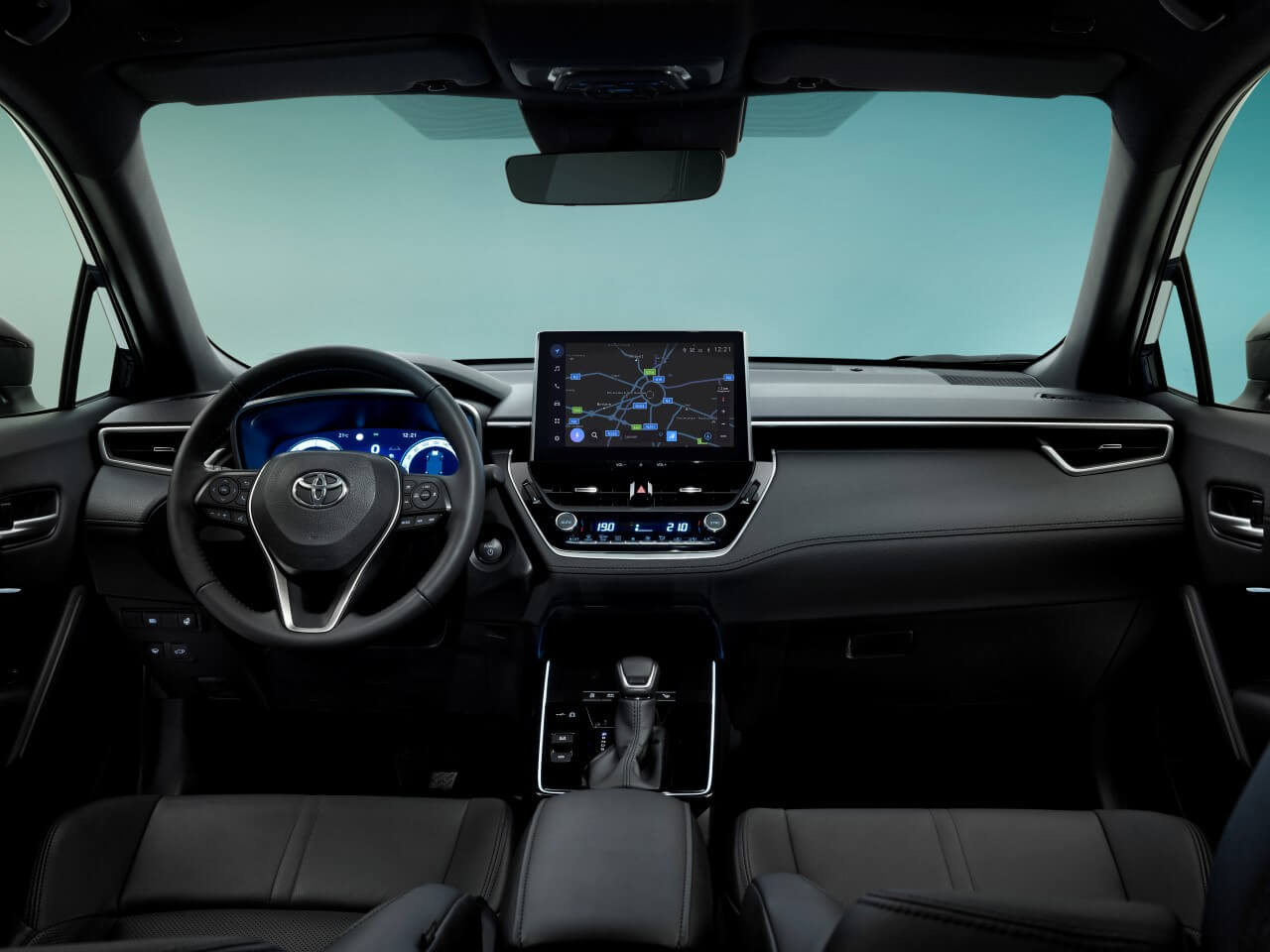 Nowoczesne wnętrze samochodu Toyota Corolla Cross 2025 z cyfrowym kokpitem – Toyota Walder Zabrze