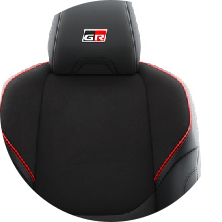 RAV4 Tapicerka zamszowo - skórzana z czerwonymi przeszyciami i logo GR (materiały syntetyczne)