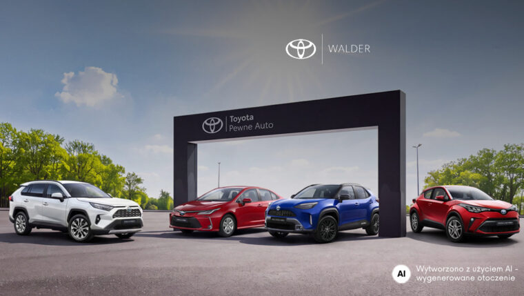 Samochody Toyoty przed bramą Toyota Pewne Auto, Dni Otwarte Aut Używanych w Toyota Walder Zabrze