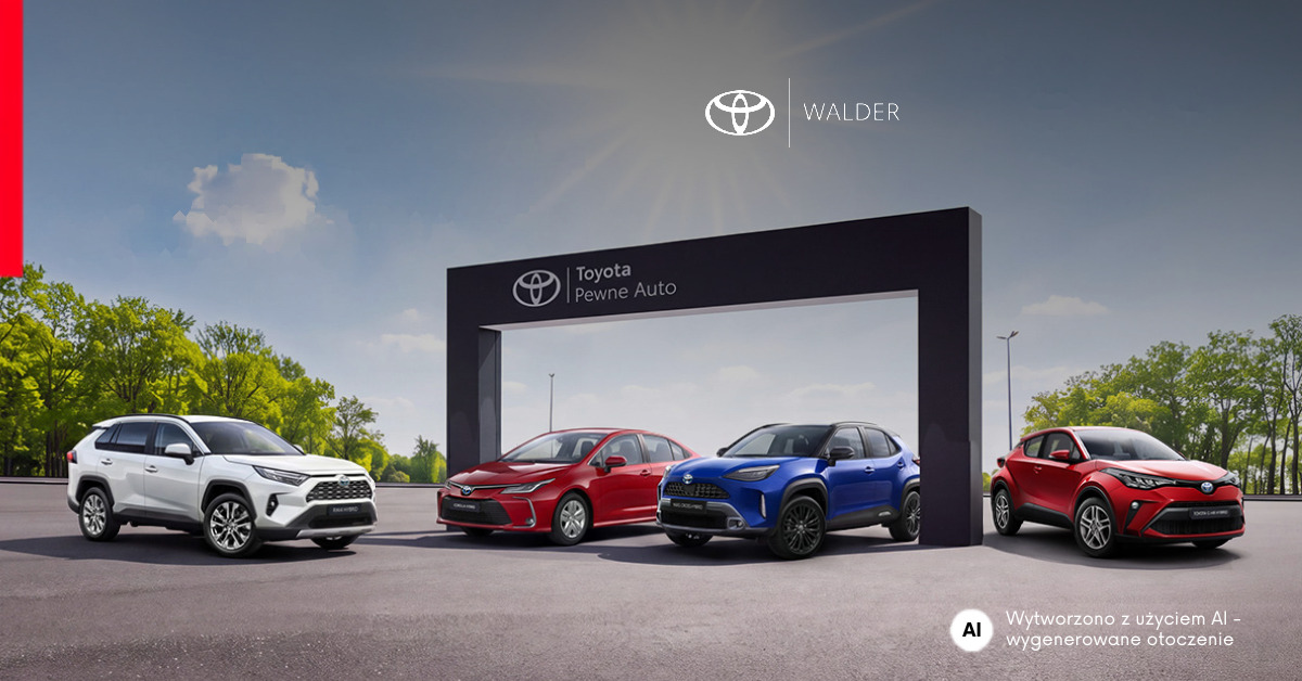 Samochody Toyoty przed bramą Toyota Pewne Auto, Dni Otwarte Aut Używanych w Toyota Walder Zabrze
