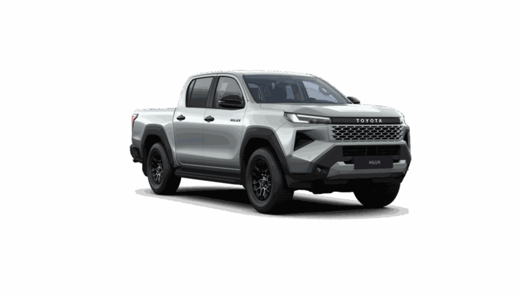 Nowa Toyota Hilux 2026 Active, diesel 48V 2.8 D-4D, pick-up 4×4 w kolorze 1D6 Misty Silver, salon Toyota Walder Zabrze