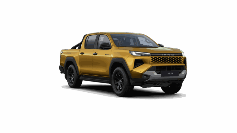 Nowa Toyota Hilux 2026 Invincible, diesel 48V 2.8 D-4D, pick-up 4×4 w kolorze 5C7 Sulphur, salon Toyota Walder Zabrze